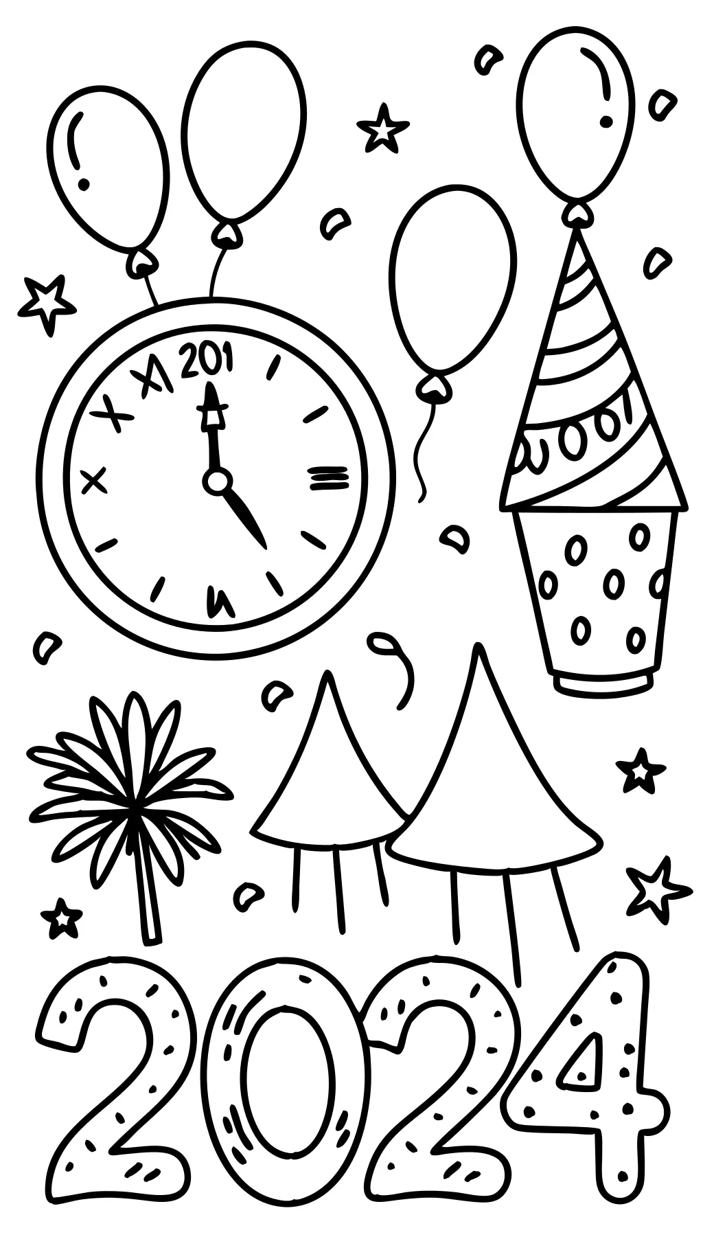 happy new year coloring pages